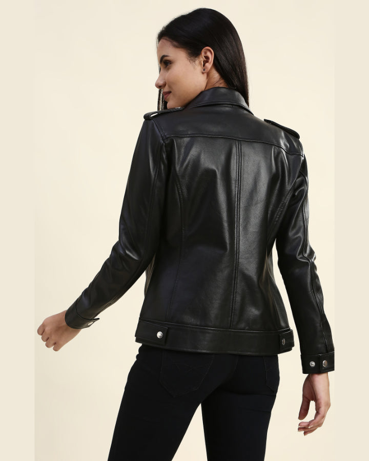 Elodie Faux Leather Moto Jacket 2921726 - S / Black