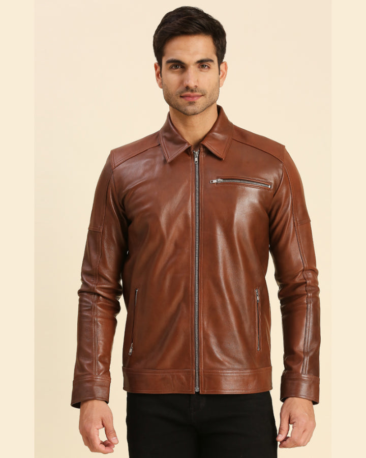 Mens Brown Leather Jackets - Buy Brown Leather Jackets For Men Online ...