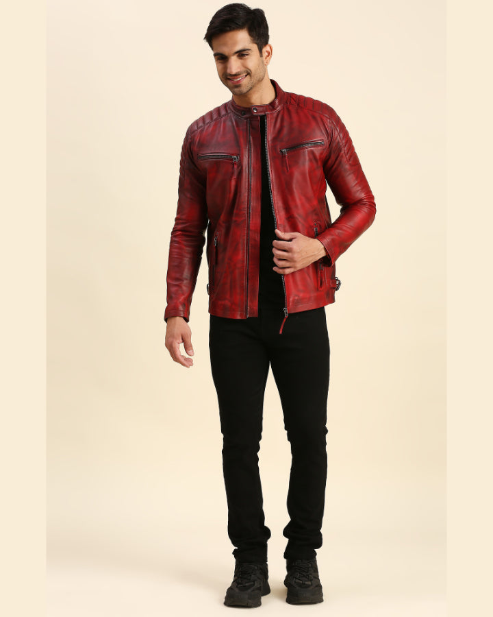 Tzee's Tyler Durden Leather Jacket- Fight Club Jacket for Men-Tyler Durden  Fight Club Faux Leather Jacket (Red,XXS) at Amazon Men's Clothing store