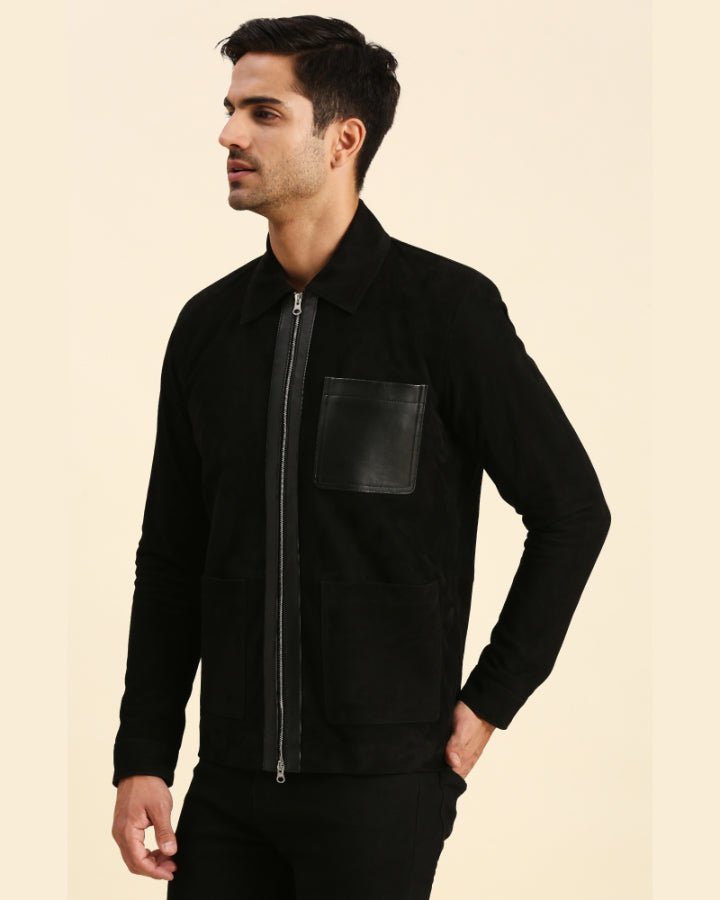 Jonah zip flat suede clearance leather jacket