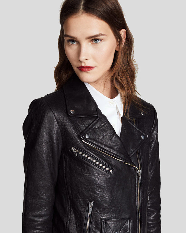 Veda leather biker on sale jacket