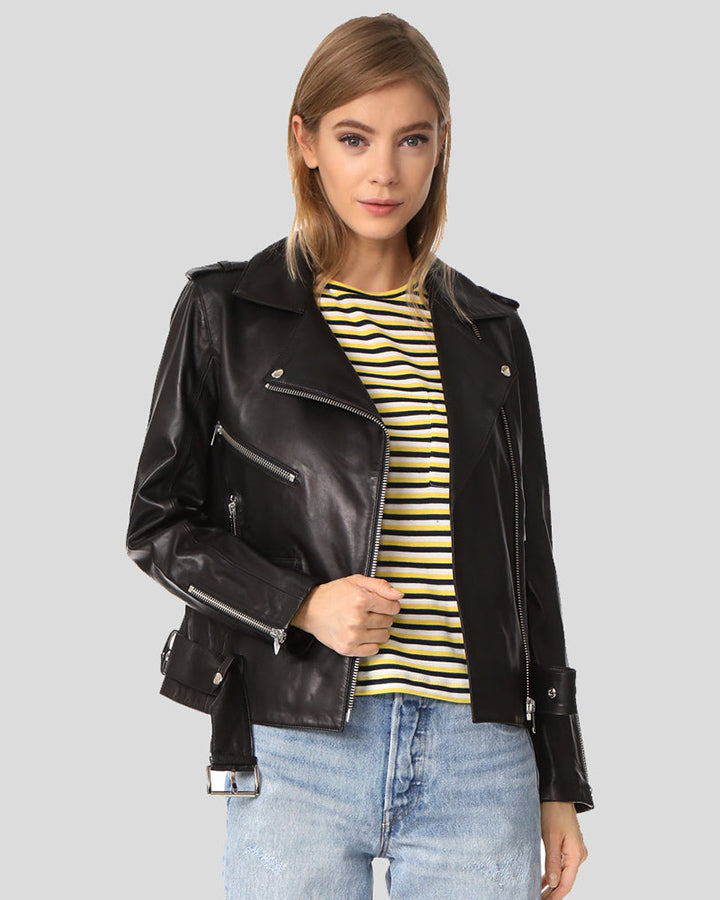 Usaleatherfactory Women's Freaky Millie Biker Leather Jacket