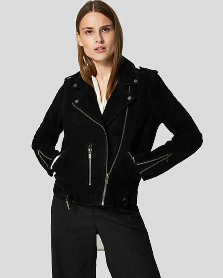 Suede leather jacket on sale black